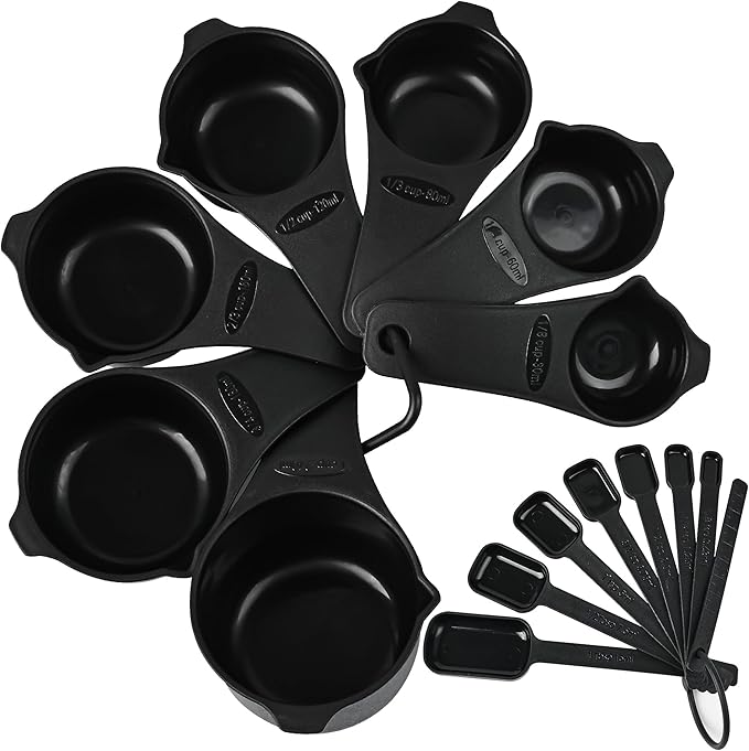 Smithcraft Precision Plastic Measuring Set 15 Piece Black