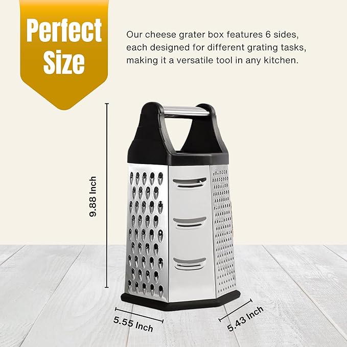 6-in-1 Stainless Steel Multi-Grater with Container