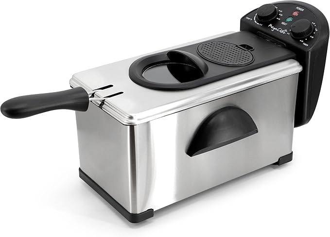 MegaChef 3.17Qt Stainless Deep Fryer with Temp Control