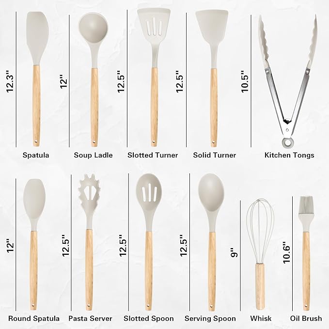 CADABY 19-Piece Professional Kitchen Set with Block & Silicone Utensils