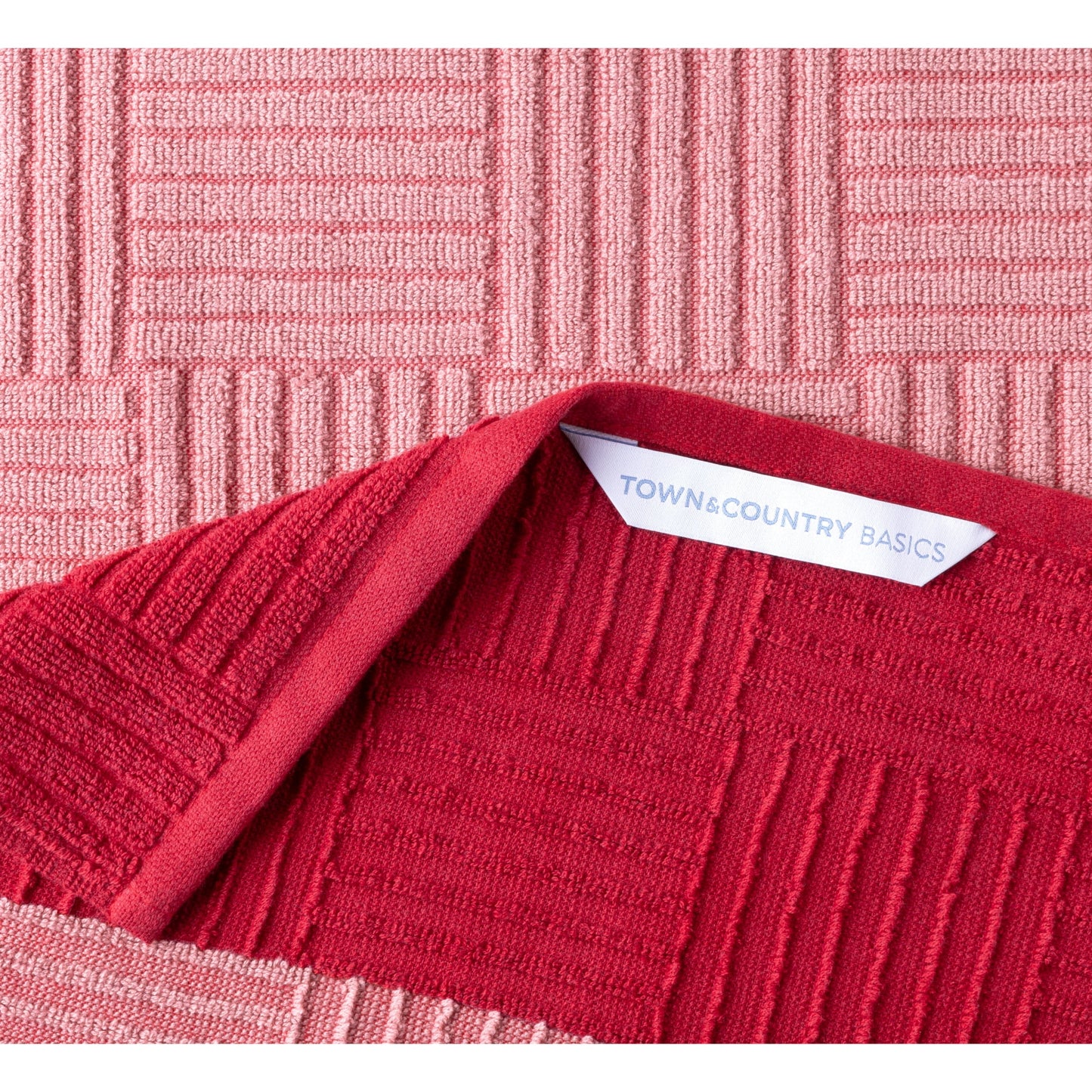 Classic Basketweave Cotton Kitchen Towels 4-Pack - Red