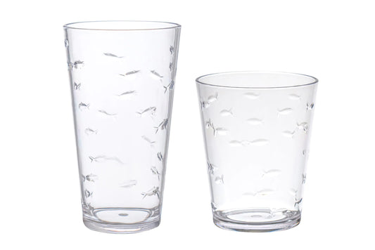 KLIFA - Charleston Fish Acrylic 8-Cup Set - BPA-Free & Dishwasher Safe