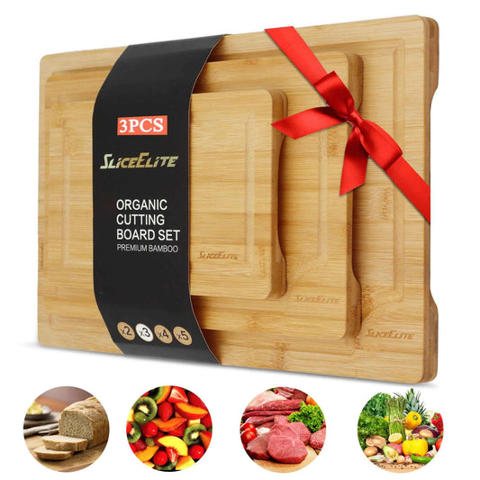 Bamboo Trio Cutting Boards | Non-Toxic and Handle-Equipped