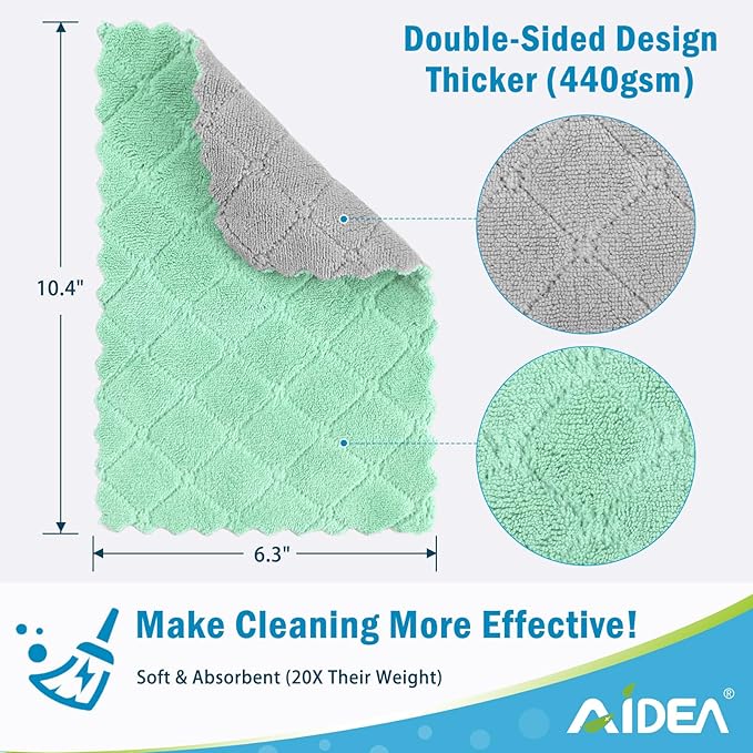 AIDEA Absorbent Microfiber Dishcloths 12 Pack