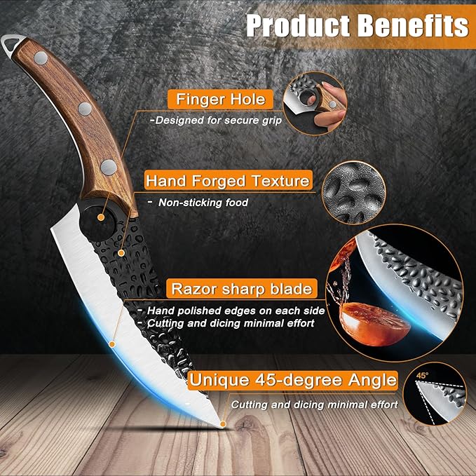 ZENG Hand-Forged Boning Chef Knife with Sheath