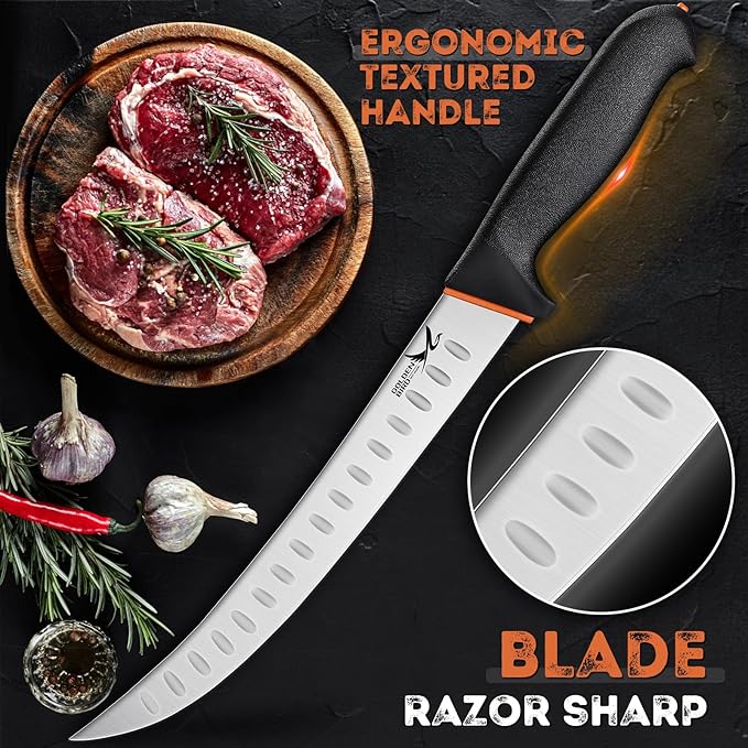 Golden Bird 4-Piece Chef's Knife Set - Professional BBQ and Butcher Kit