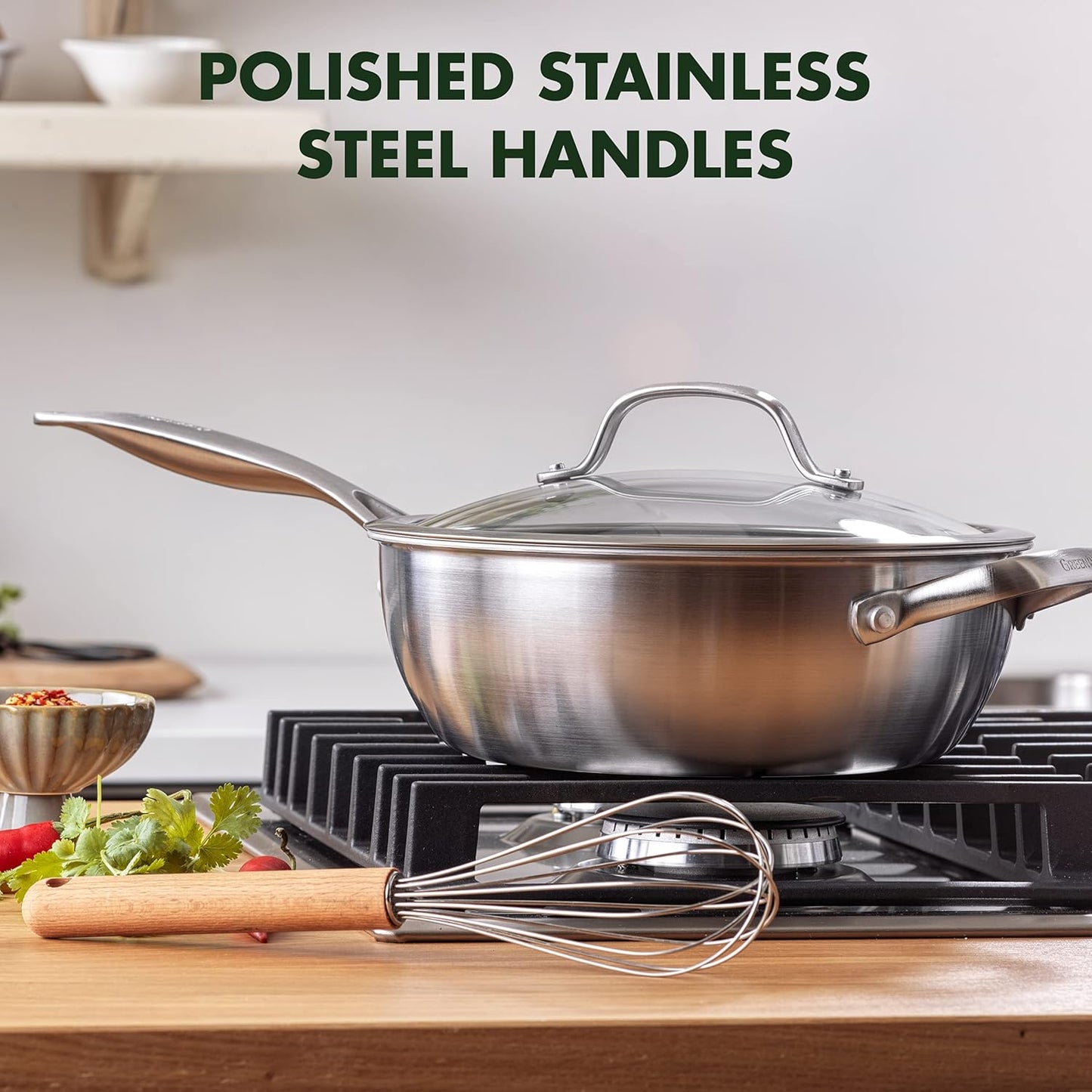 GreenPan Venice Pro 1.7QT Tri-Ply Ceramic Nonstick Saucepan