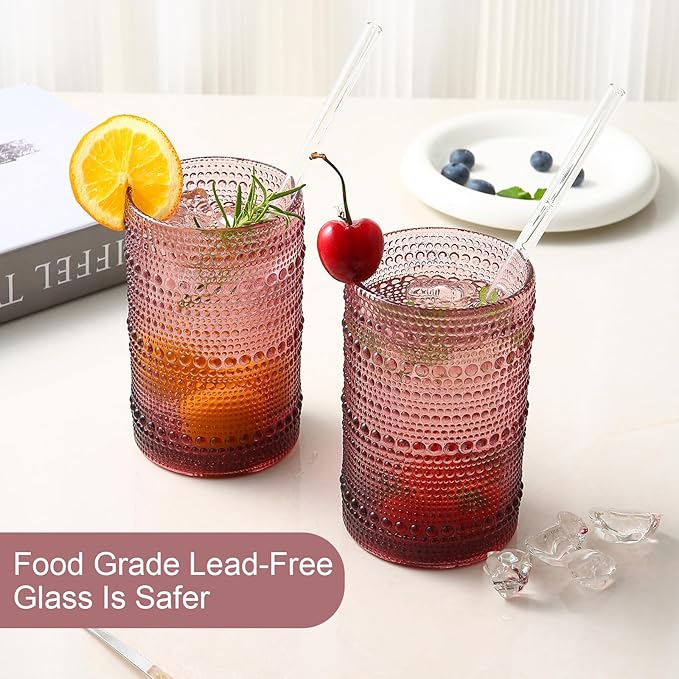 Vibrant Hobnail Glassware Set - 6pcs, 14.5oz