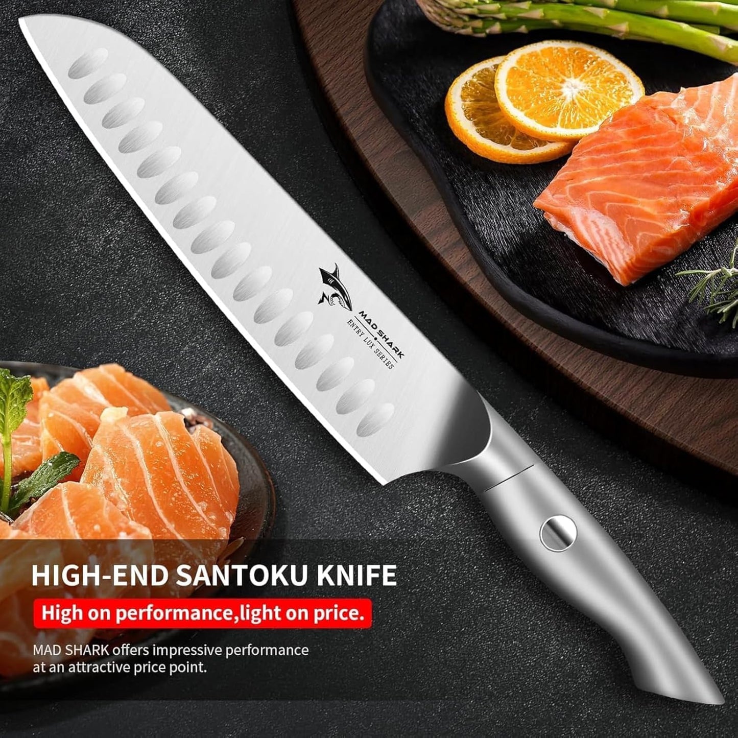 MAD SHARK Superior Santoku 8" Chef Knife