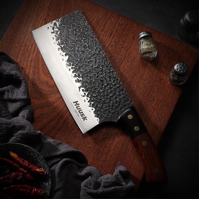 Huusk Elite 7.5" Chef's Cleaver - High Carbon Hand-Forged Knife