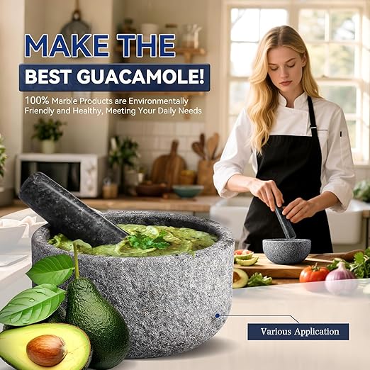 Koville Premium African Granite Grinding Set 6.3" for Kitchen