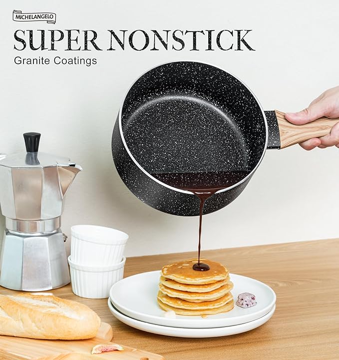 Granite Trio Saucepan Set - 3 Sizes with Lids