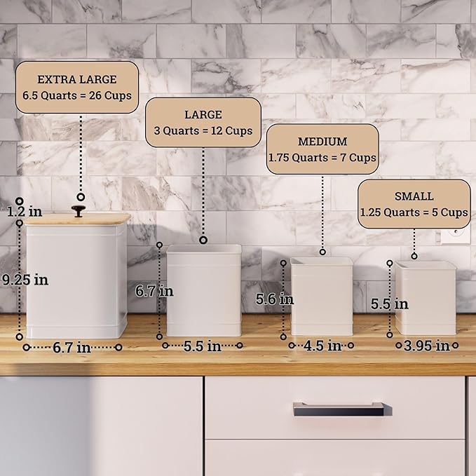 Chalkboard Label Kitchen Canister Set with Airtight Lids