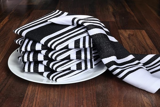 Gratico StripeSoft 12x12 Cotton Dish Cloths Set of 8