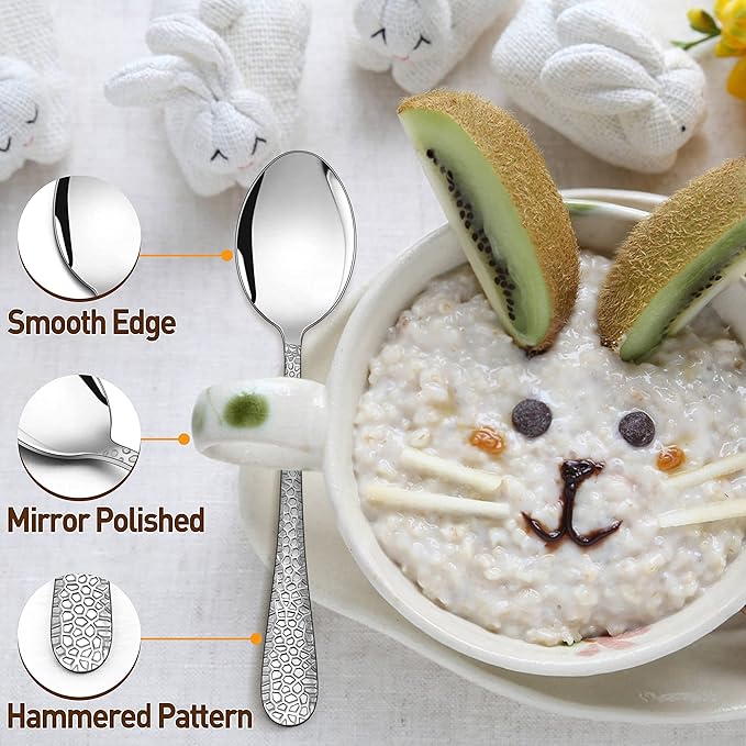 9-Piece Kid-Friendly Stainless Steel Spoon Set by HaWare