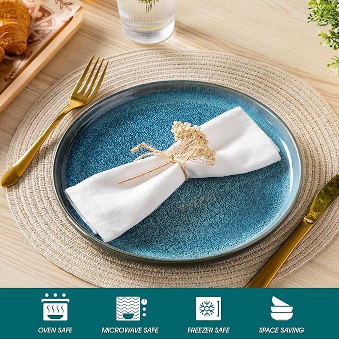 vancasso Azure 10-Inch Ceramic Dinnerware Set for 6