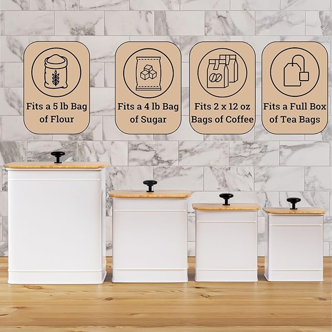 Chalkboard Label Kitchen Canister Set with Airtight Lids