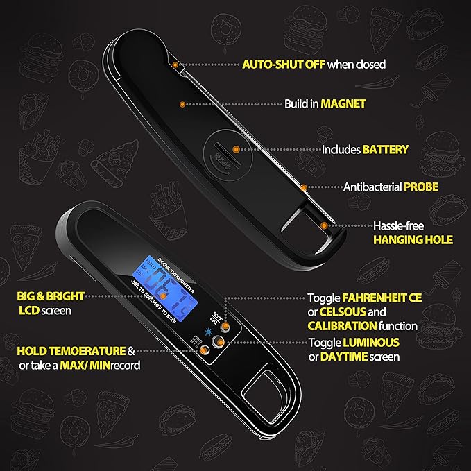 FastTrack Pro Chef Thermometer - Instant Read, Ultra-Precise, Waterproof