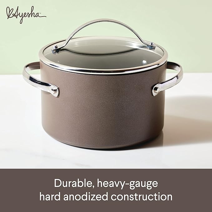 Ayesha Curry 4-Qt Nonstick Hard Anodized Saucepot