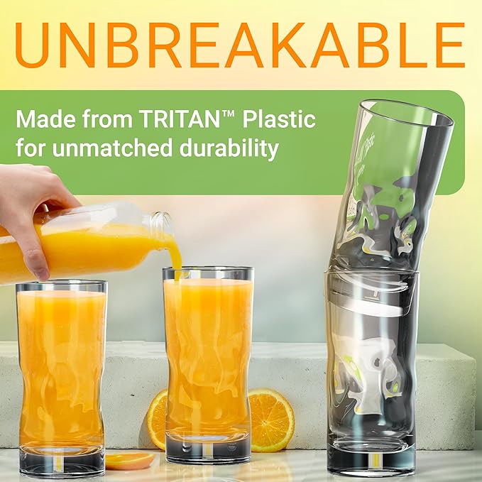 Bravario Tough Tritan Tumblers 17 oz | Dishwasher Safe & Shatterproof