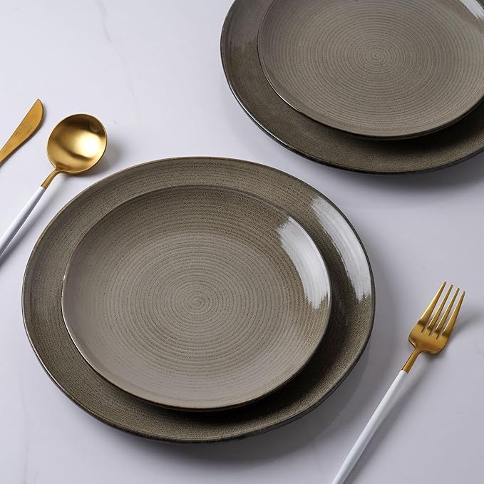 Famiware Tempus 18-Piece Stoneware Dining Set - Dark Olive