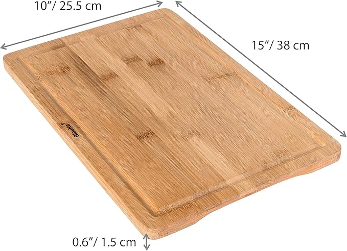 Bamboo Deluxe Cutting Board 15x10 - Juice Groove with Handles