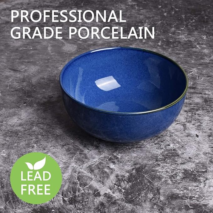 Bosmarlin Royal Blue Ceramic Bowls 24oz - Set of 4