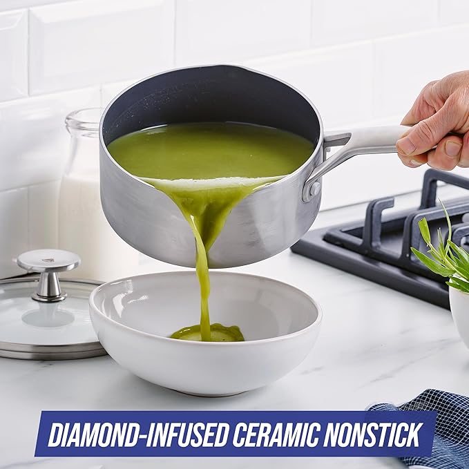 Blue Diamond Triple Steel 1.6QT Nonstick Saucepan