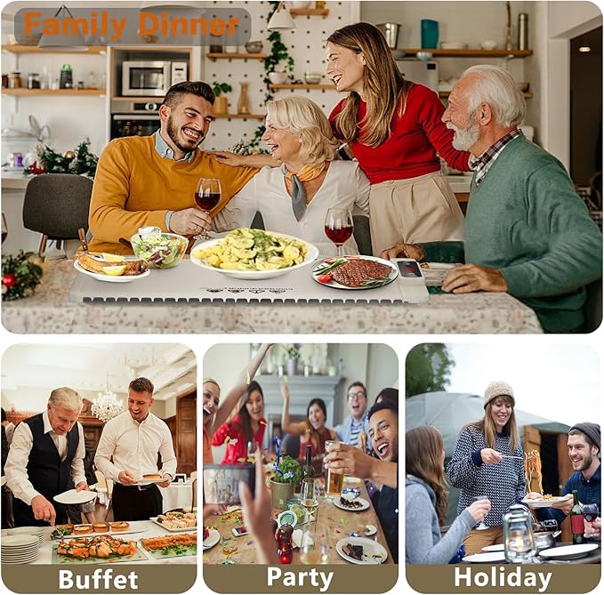 HeatMat Pro Food Warmer - Adjustable Temperature & Timer