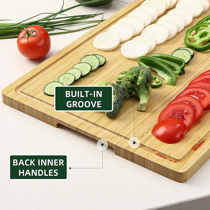 20-Inch Bamboo Carving Board with Juice Groove