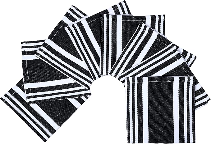 Gratico StripeSoft 12x12 Cotton Dish Cloths Set of 8