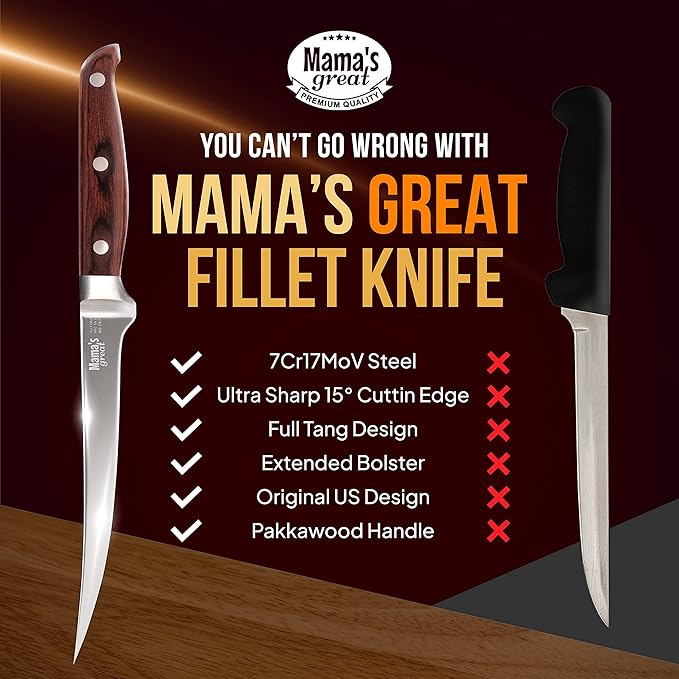 Mama's Sharp 7" High Carbon Fillet Knife