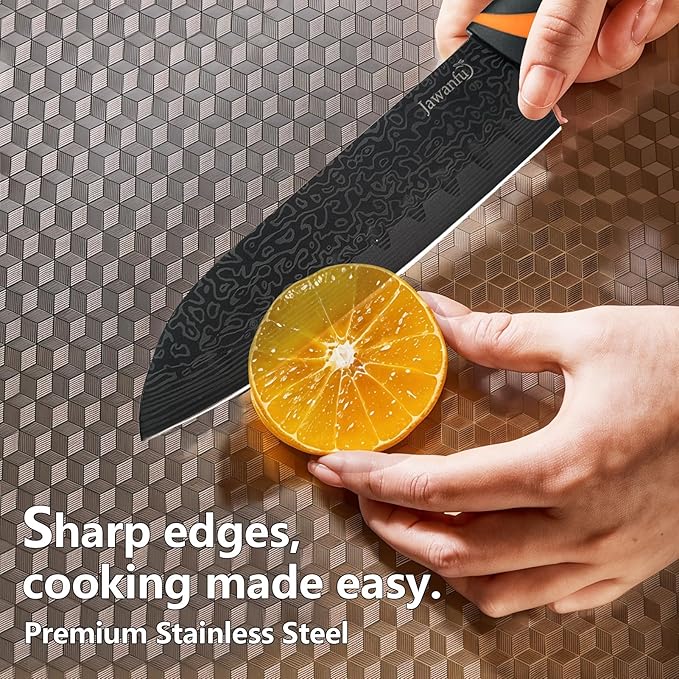 8-Piece Colorful Chef Knife Set with Universal Block