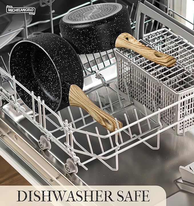 Granite Trio Saucepan Set - 3 Sizes with Lids