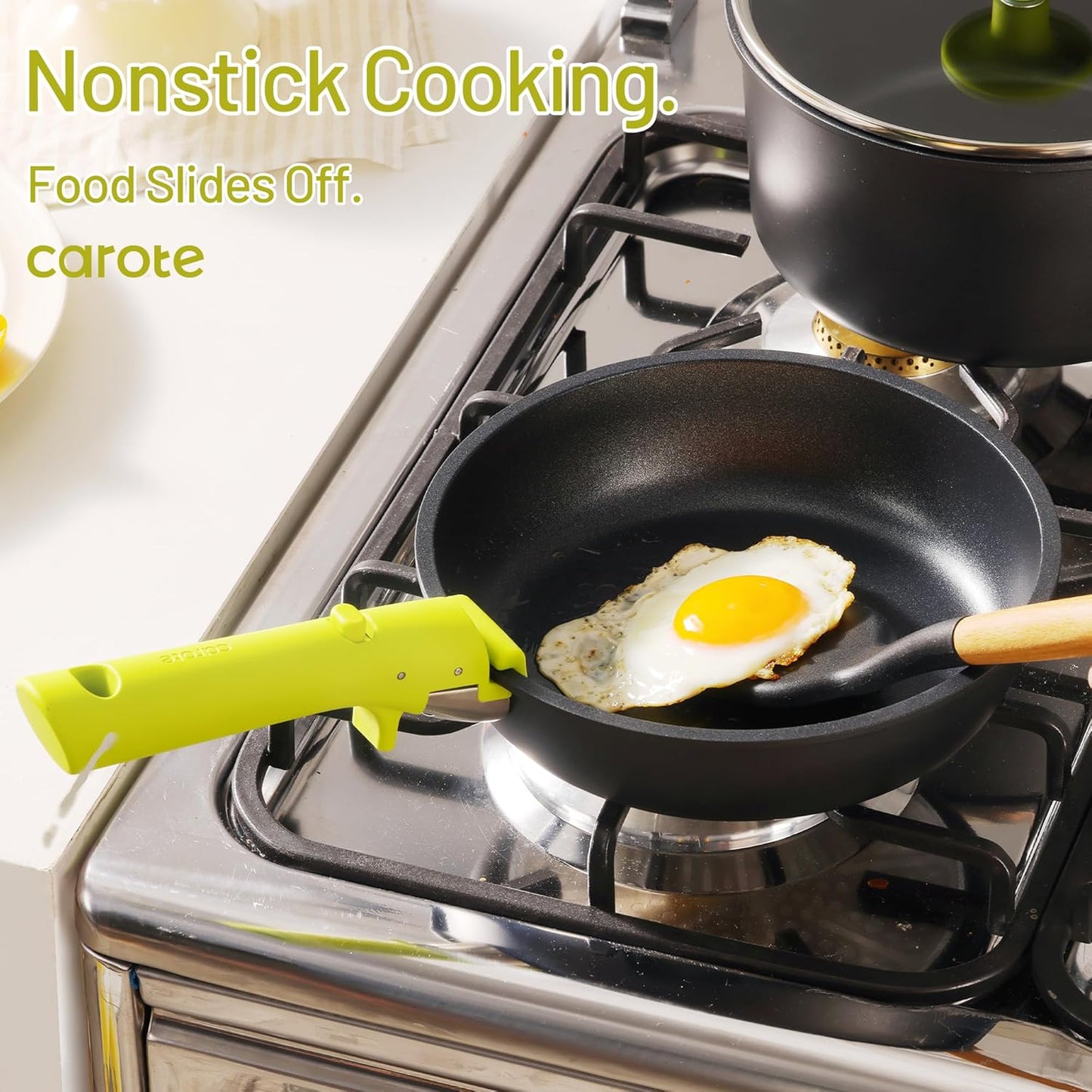 CAROTE 11pc Nonstick Cookware Set with Detachable Handles