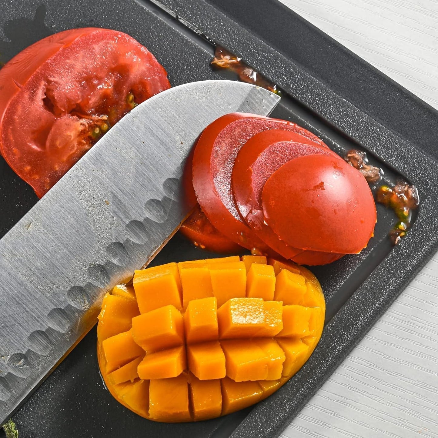 SOSECCE Anti-Slip Kitchen Board 14x9.5, Juice Grooves, BPA-Free