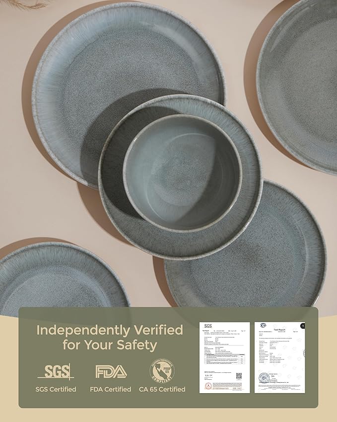 Verdant Essence 32oz Pasta Bowls - Set of 4 Microwave Safe