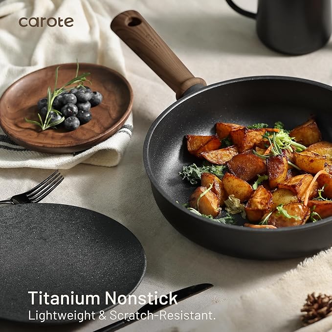 CAROTE 9-Piece Titanium Nonstick Cookware Set