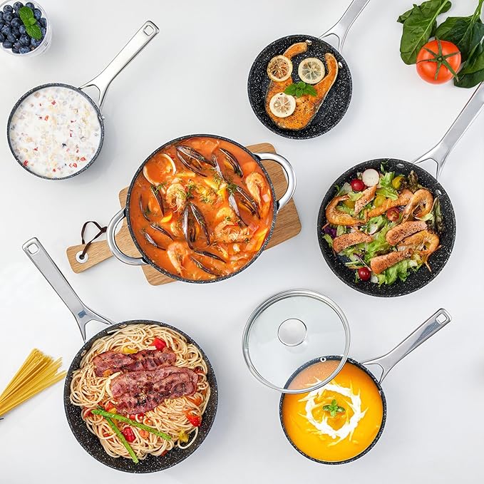 BEZIA 10-Piece Induction Nonstick Cookware Set