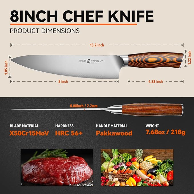 TUO Fiery Phoenix 8-Inch Chef's Knife