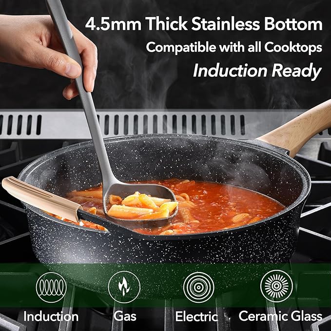 GraniteMagic 4.5 QT Nonstick Deep Pan with Lid