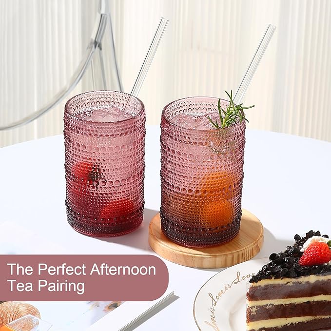 Vibrant Hobnail Glassware Set - 6pcs, 14.5oz