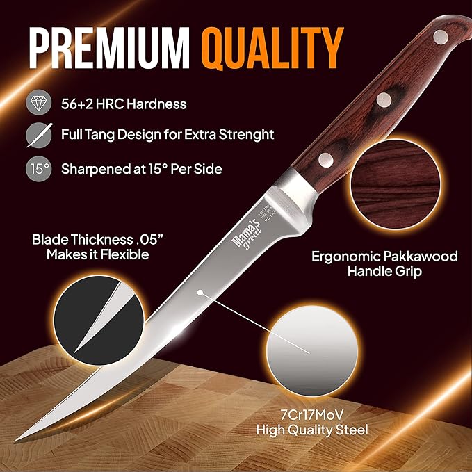 Mama's Sharp 7" High Carbon Fillet Knife