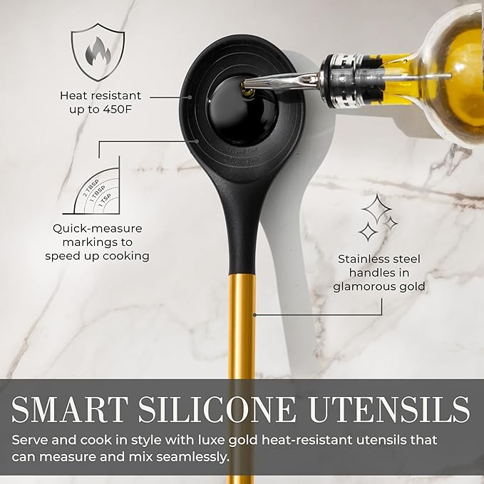 Chic Black & Gold 13-Piece Kitchen Set