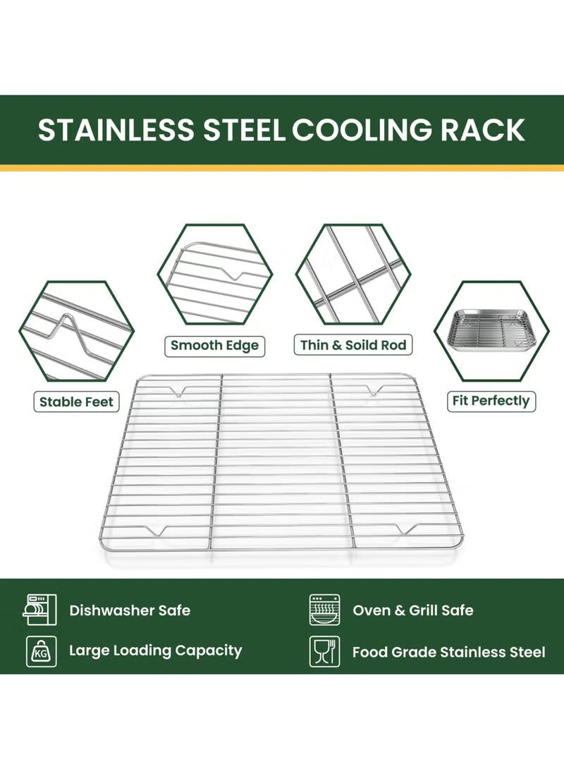 2PC Stainless Steel Baking Set with Cooling Rack