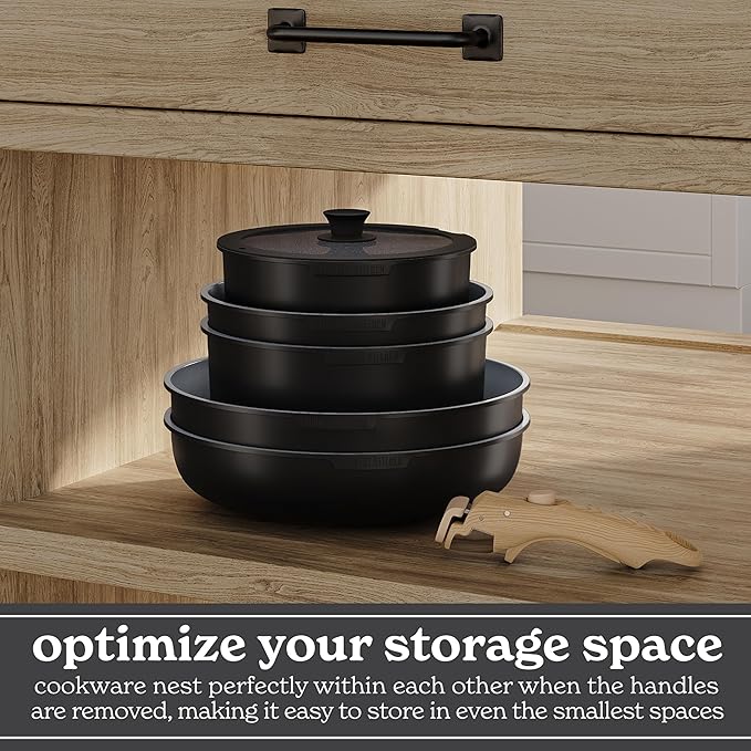 Rustic Chef Stackable Cookware Set with Detachable Handles