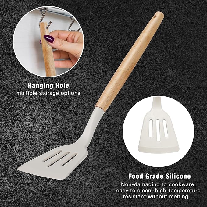 CADABY 19-Piece Professional Kitchen Set with Block & Silicone Utensils