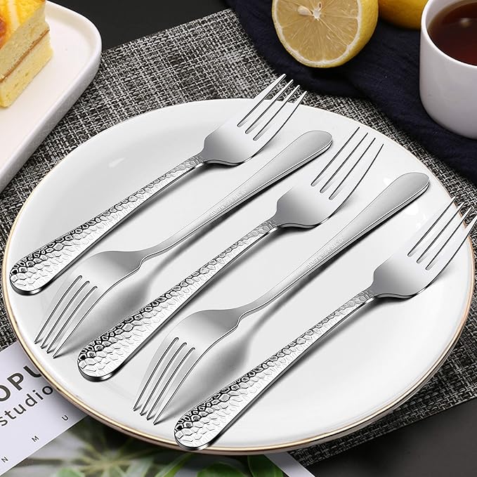 Elegant Stainless Steel Dinner Forks - 6-Piece Set by E-far