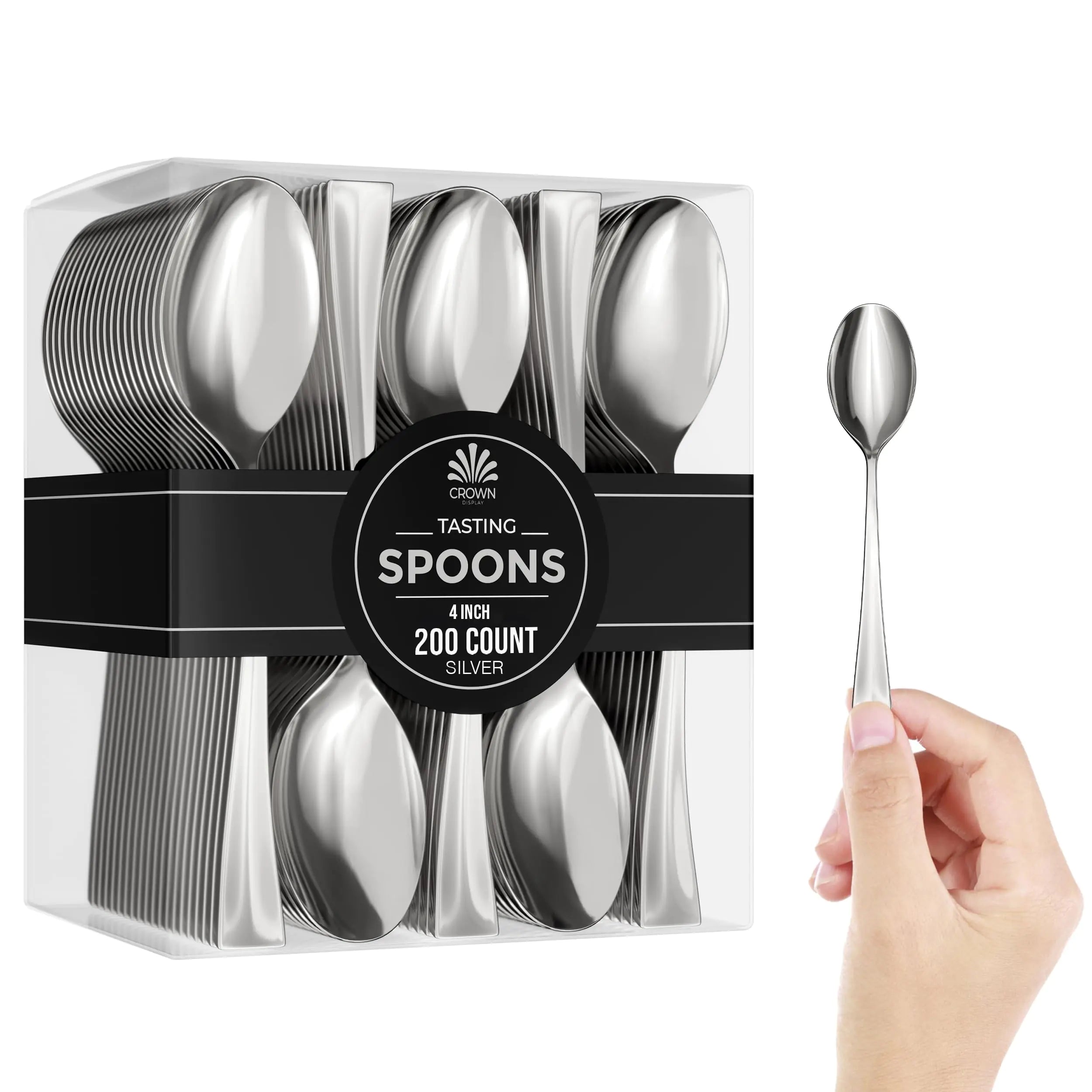 Elegant Mini Silver Spoons - 200 Pack