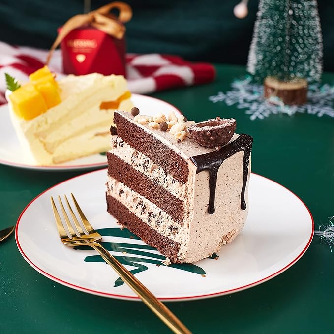 Swuut Festive Bone China Dinnerware Set - Dishwasher Safe - 10 inch Plates